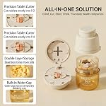 4-in-1 Pill Cutter Splitter- Precision Splitter for Tiny Pills, Cuts 1/4, 1/2, Pill Grinder & Pill Organizer | Easy to Use, Travel Pill Organizer | All In One