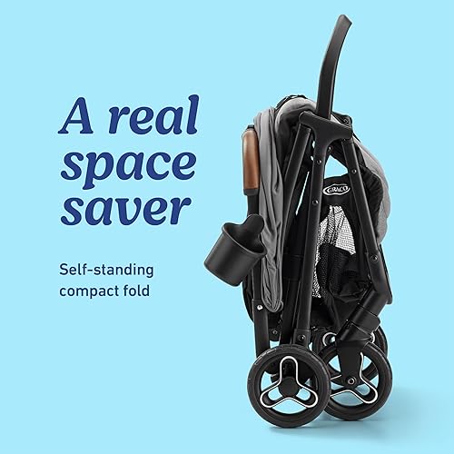 Miniatura 4 de Graco Ready2Jet Sistema de viaje Cochecito de viaje compacto apto para sobrecarga con asiento de automóvil infantil plegable automático y SnugRide