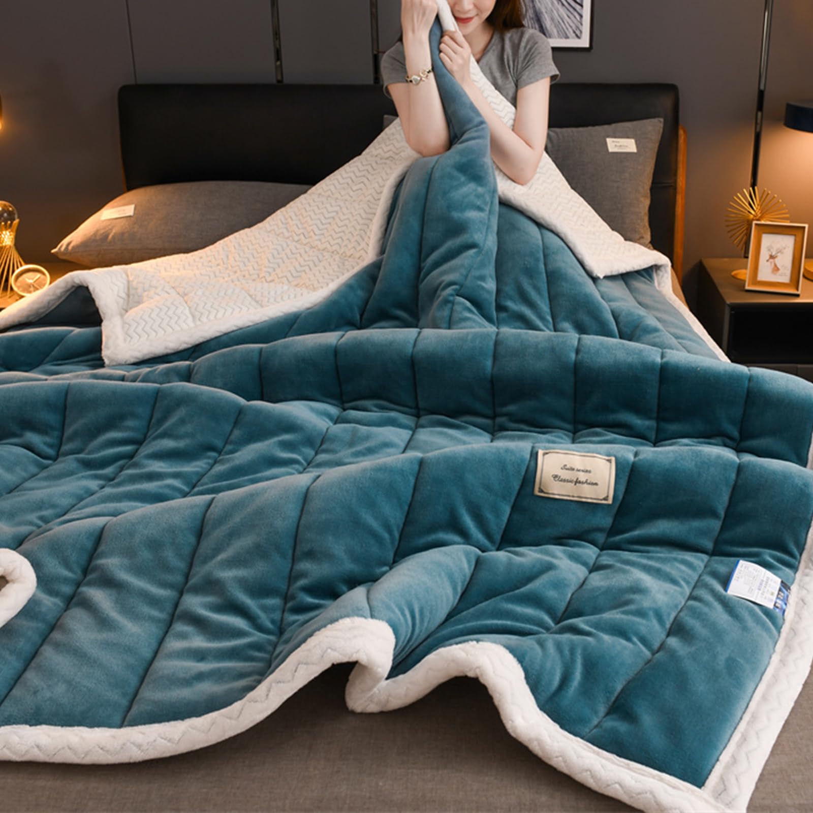 Ergocar Kuscheldecke, Sherpa Decke Doppelgesicht Dicke Decke, Kuscheldecke Flauschig & Super Weich, Universale Wohndecke Dekorative für alle Jahreszeiten, für Bett Couch