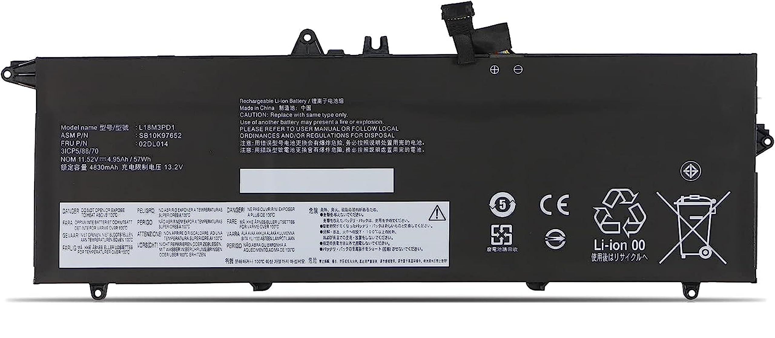 Batteria AKKEE Per Lenovo ThinkPad T14S/T490S/T495S - 11.52V 57Wh, Compatibile Con L18M3PD1 - Foto 5