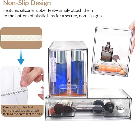 Large Clear Plastic Stackable Storage Drawers