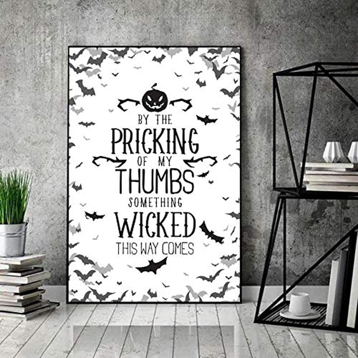 Tuniu Halloween By The Pricking Of My Thumb Something Wicked This Way Comes Halloween Basic Witch Decor Funny Metal Tin Sign Halloween Decorations Metal Sign Vintage Metal Tin Sign 8 X 6 Inches