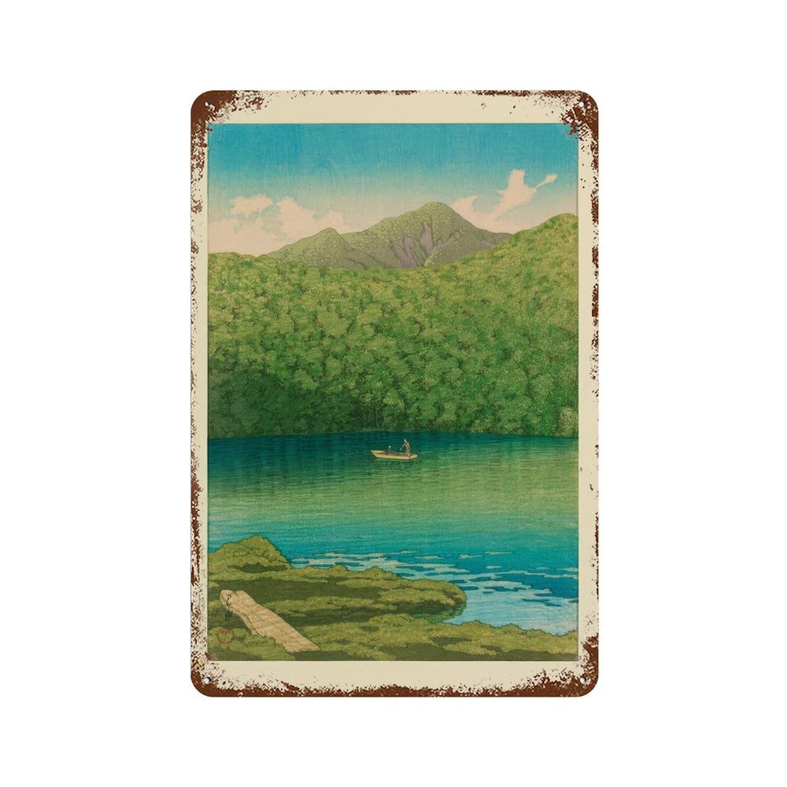 xiaoxiaoshen Japanese Lake Woodblock (3) Wall Decor Art Metal Tin Poster Modern Home Decor Art Home Bar Shop Decorations Vintage Sign 30x20cm