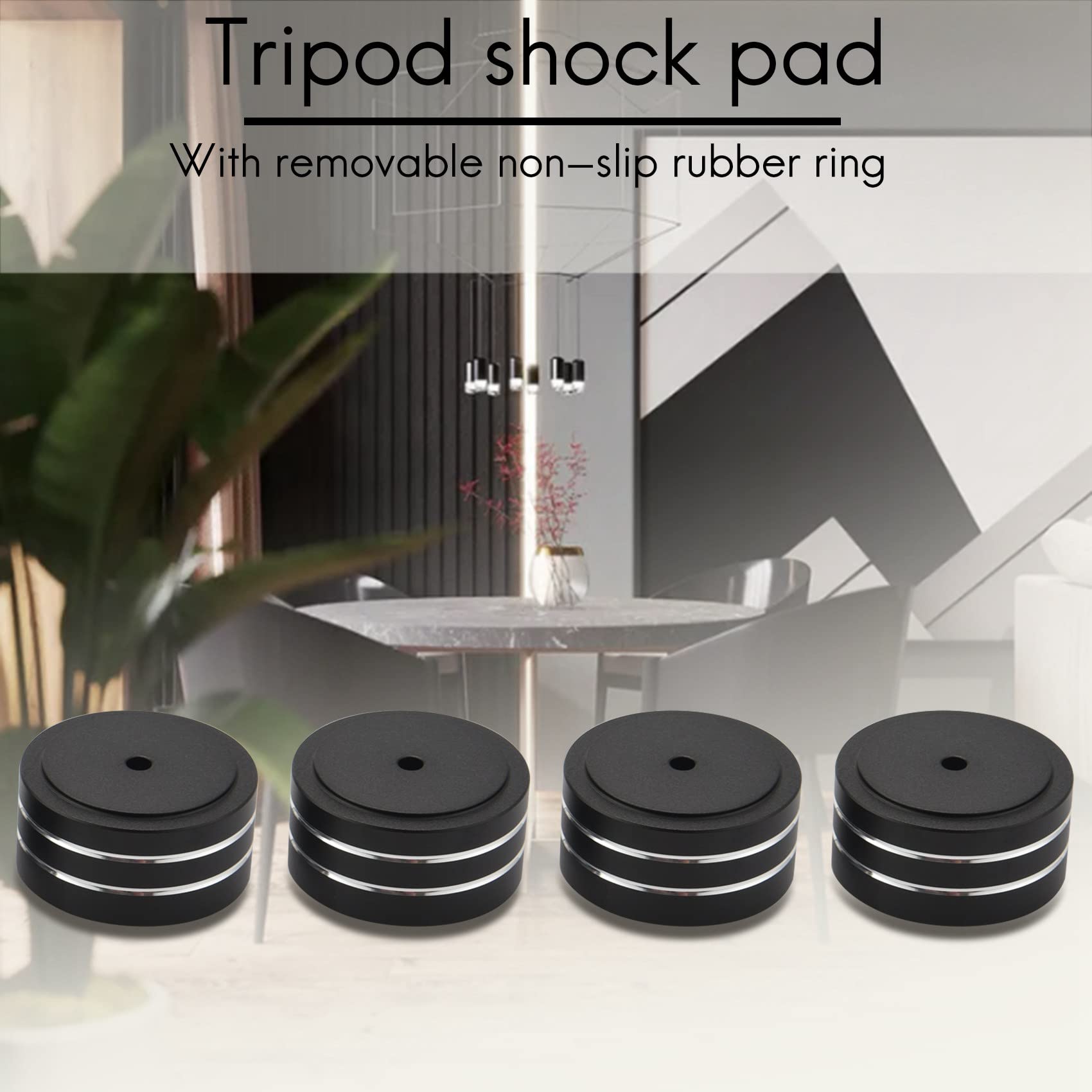 4 Piedini In Alluminio Per Altoparlanti E Giradischi - 40x20mm - Con Gomma Antiscivolo - Nero - Foto 7