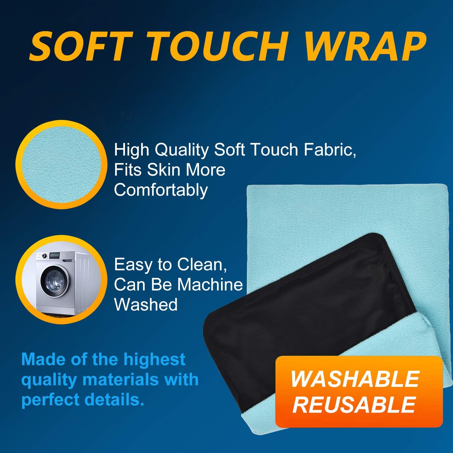 Oversized Gel Ice Pack with Soft Fabric Cover, 12" x 21" Extra Large Cold Pack for Back Injuries Pain Relief, Reusable Flexible Cold Compress Physical Therapy for Shoulder Spine Hip Knee Swelling