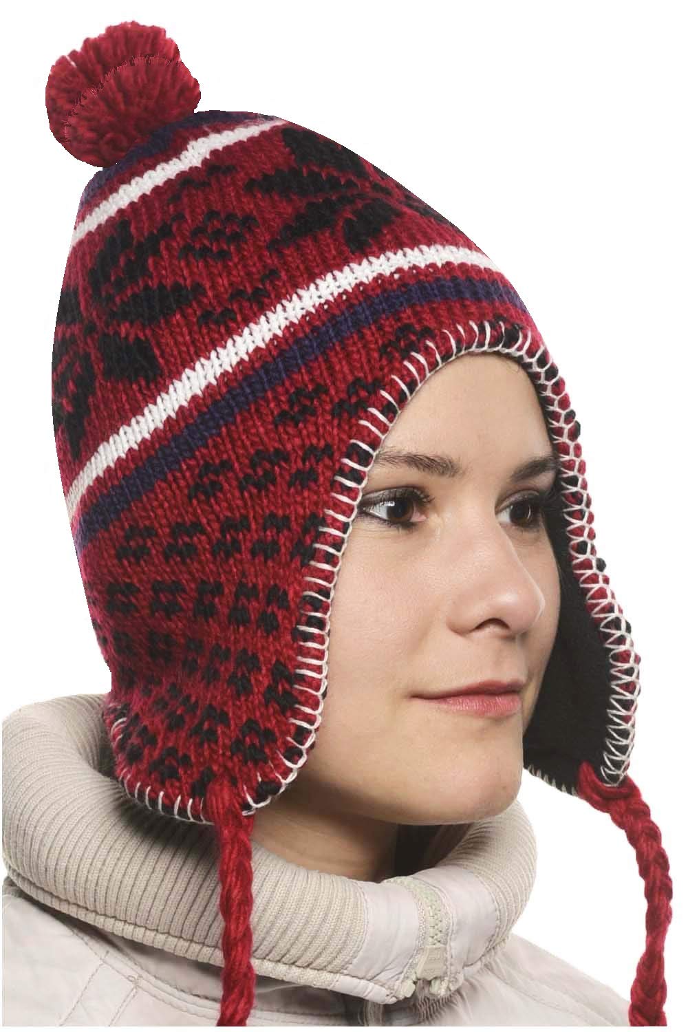 Karl LovenPeruvian Chullo Ch'ullu Hat with Pompom Unisex Men's/Women Choice of Colours