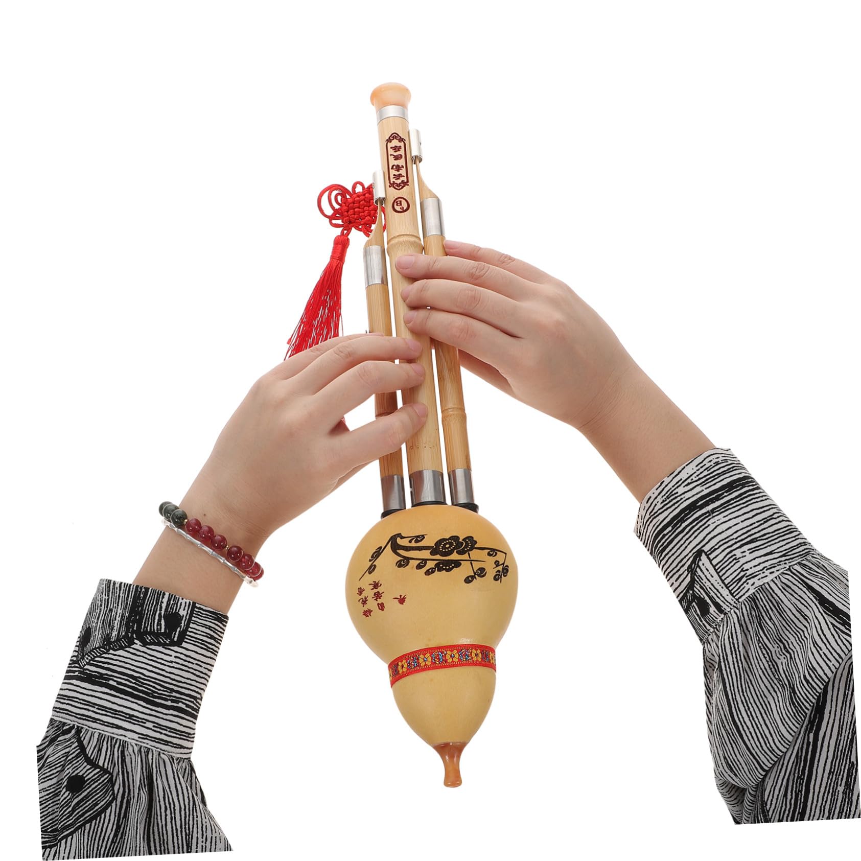 EXCEART Instrumento Étnico Flauta De Calabaza Calabaza Hulusi De Bambú Flauta Curcubita China Clave Hulusi g Clave c Hecha a Mano Porcelana De Madera Amantes Tubular