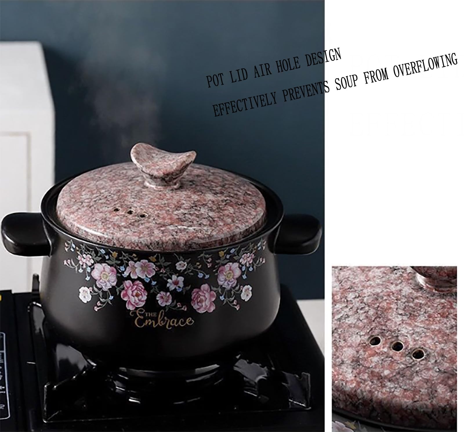 Ceramiczny garnek do duszenia, Ceramiczne naczynia kuchenne z płytą kuchenną(3.6qt)