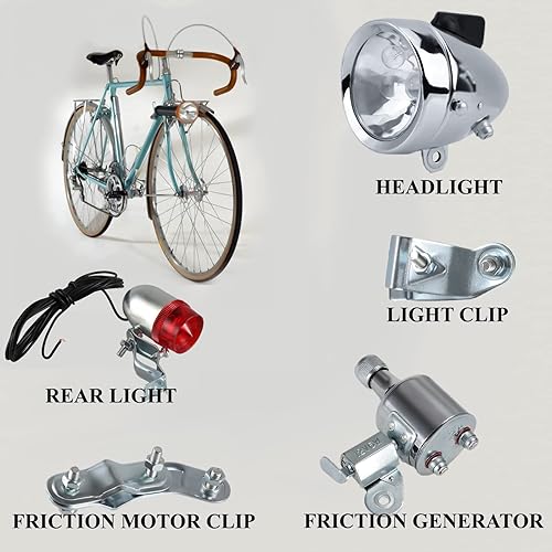 Miniatura 2 de AXITRON - Generador de fricción para bicicleta motorizada, kit de luz trasera para faros delanteros, 12 V, 6 W