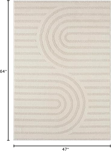 Miniatura 2 de LUXE WEAVERS Alfombra geométrica moderna color crema 4x5