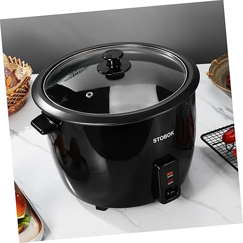 Miniatura 7 de Healifty Arrocera eléctrica portátil con tapa transparente, olla multifuncional para guisos de papilla de arroz, sopas y alimentos al vapor,