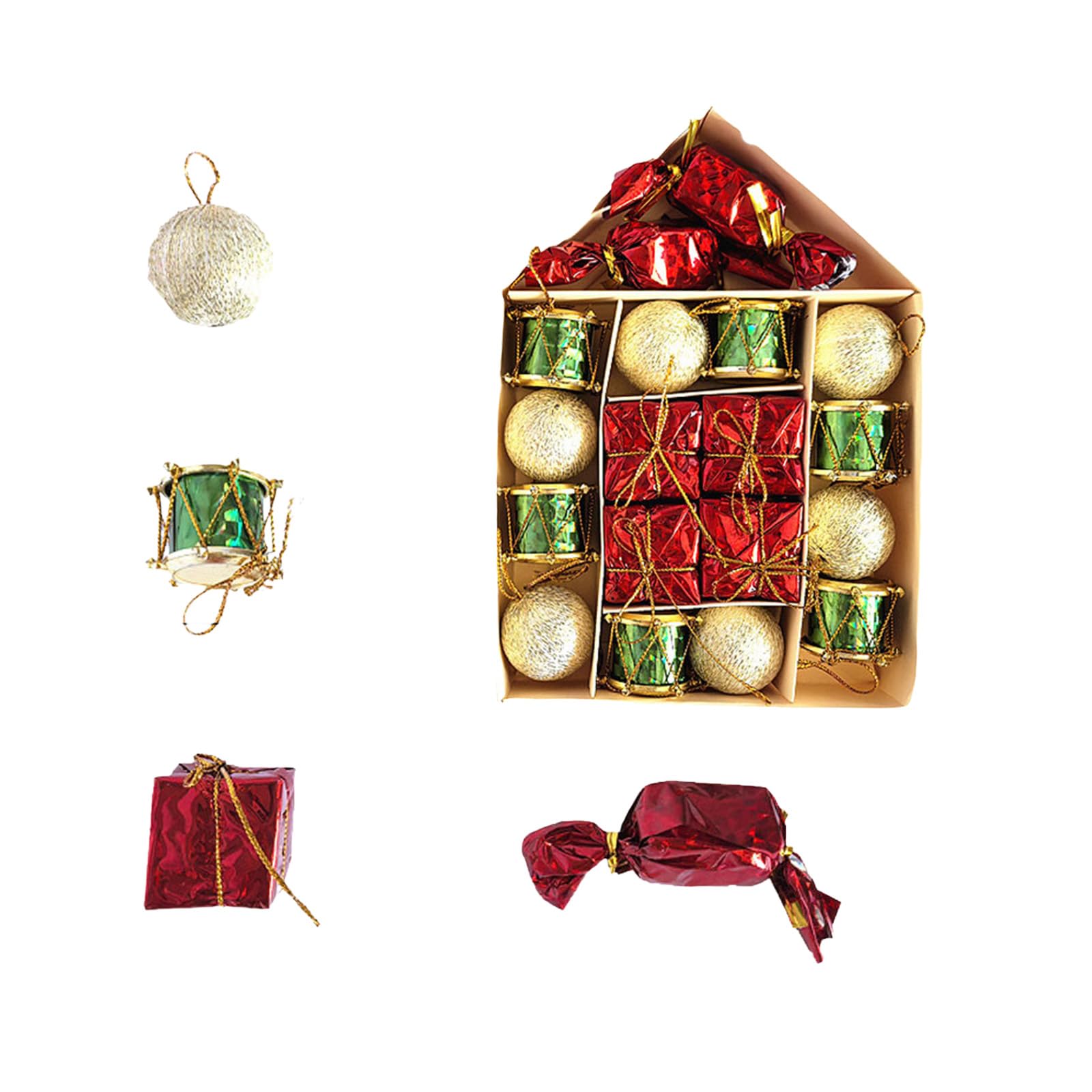 Kalttoy 20PCS Multiple Purpose Christmas Ornamentation Permanent Decorative Suspended Globes for Blanket Doorway Worktop Christmas Ornamentation Variety Pack