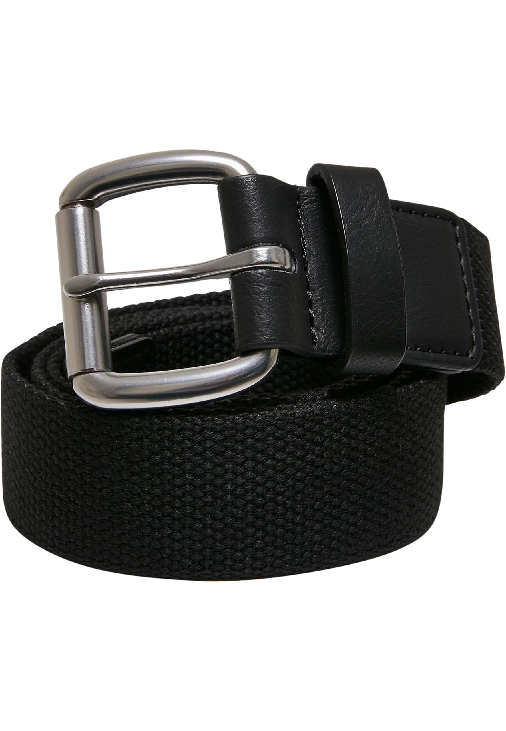 Urban Classics Eyelet Canvas Belt, Black, Small-Medium
