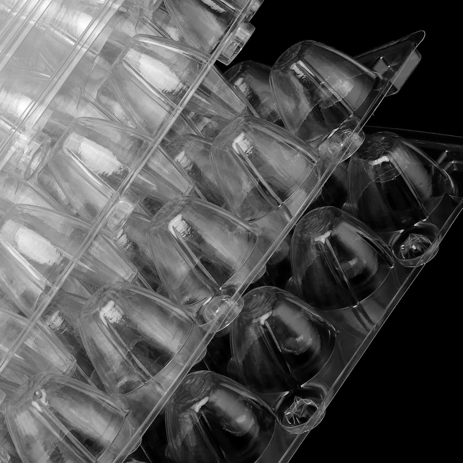 SINJEUN 120 Pack 18 Grid Clear Quail Egg Cartons, Stackable Plastic Quail Egg Container, Small Egg Cartons Cheap Bulk, Reusable PVC Egg Dispenser Holder Case for Refrigerator, Holds 18 Eggs