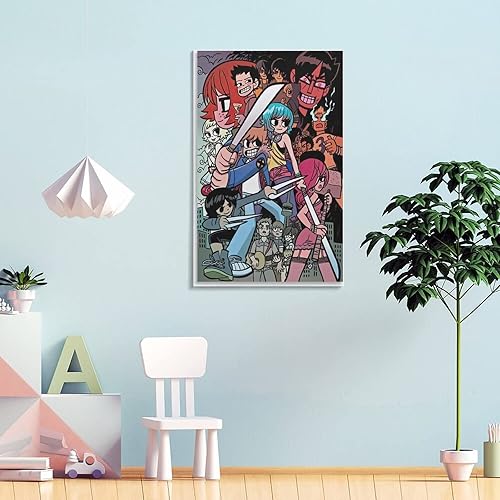 Miniatura 4 de Scott Pilgrim - Póster artístico de personajes de cómics de peregrinos y lienzos, arte de pared, póster de sala de estar, dormitorio, Pai, póster de