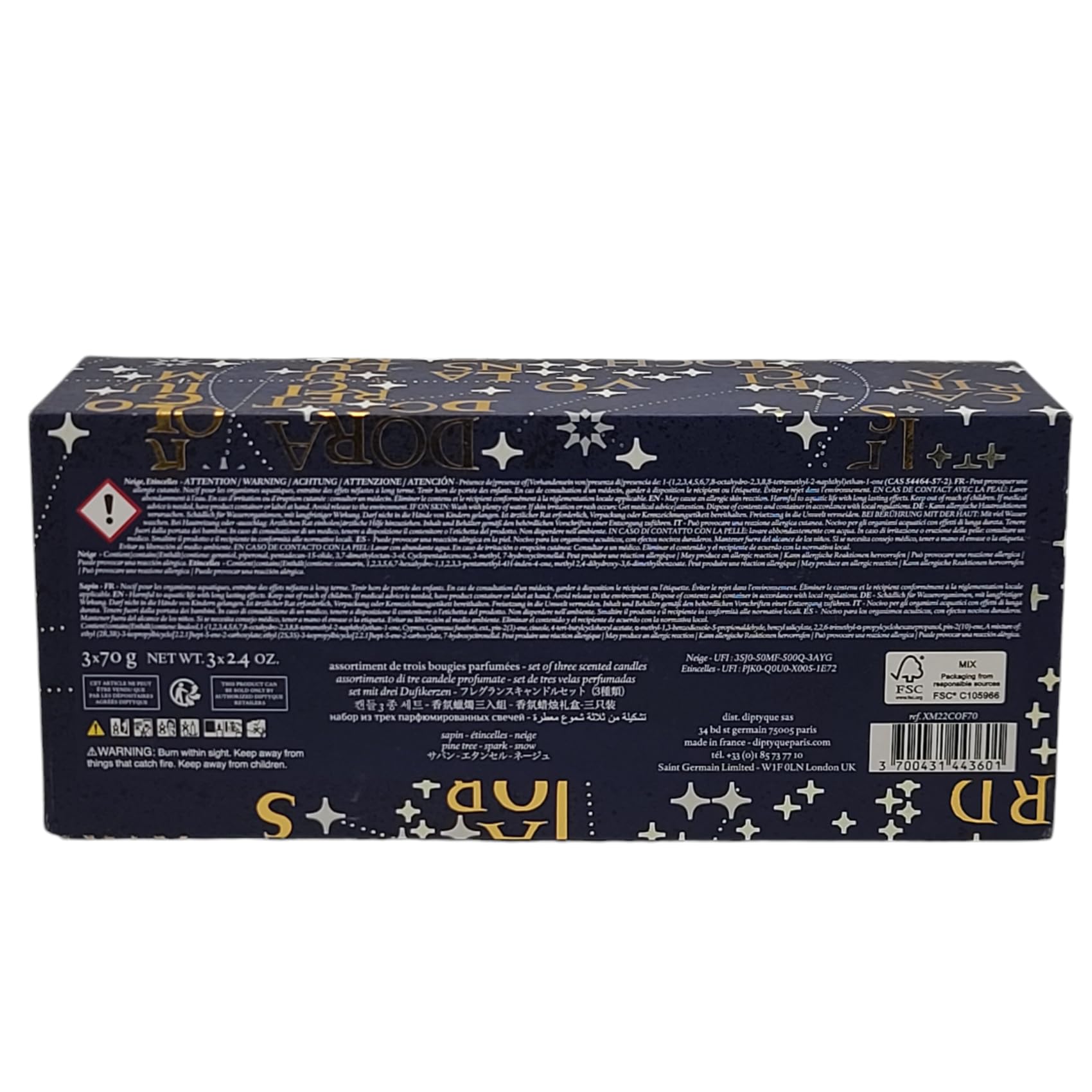 Amazon.co.jp: Diptyque 限定版ホリデーキャンドルセット 3 x 2.4 