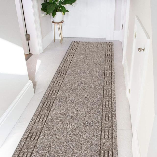 eXtreme Carpet Runner for Hallways, Kitchen, & Living Room | Sturdy, Washable, & Lightweight Custom Length Narrow Rug Runner | Non-Slip Rubber Backed 66cm Wide x 122cm Long Runner  Primavera Beige
