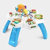 VTech Buzz & Learn Activity Table - 7 Interactive Zones, Sit-to-Stand Toddler Toy, Colors Numbers Animals, Blue Ages 9-36 Months
