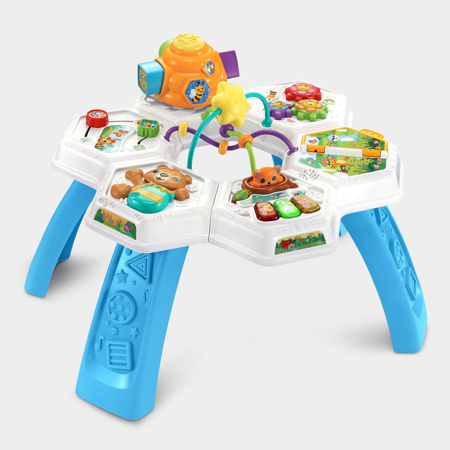 VTech Buzz and Learn Activity Table with Seven Interactive Play Zones, Blue