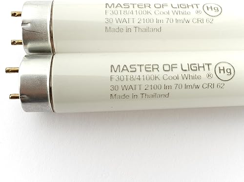 F30T8/CW (paquete de 2) 30W T8 Bombilla de tubo fluorescente 30 W blanco frío 4100K F30T8 36 pulgadas sustituye a F30T8/CW/Alto F30T8/SPX41