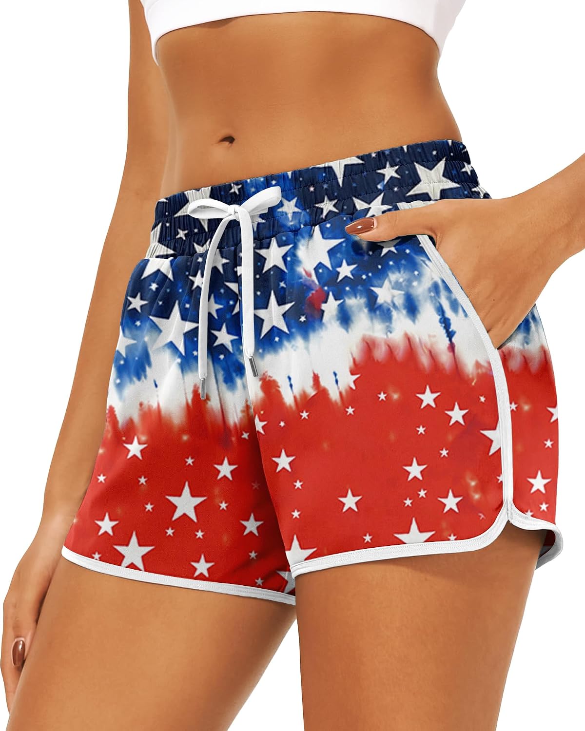 USA Short Women American Flag Shorts Fourth of July Summer Board Shorts 4th of July Outfits