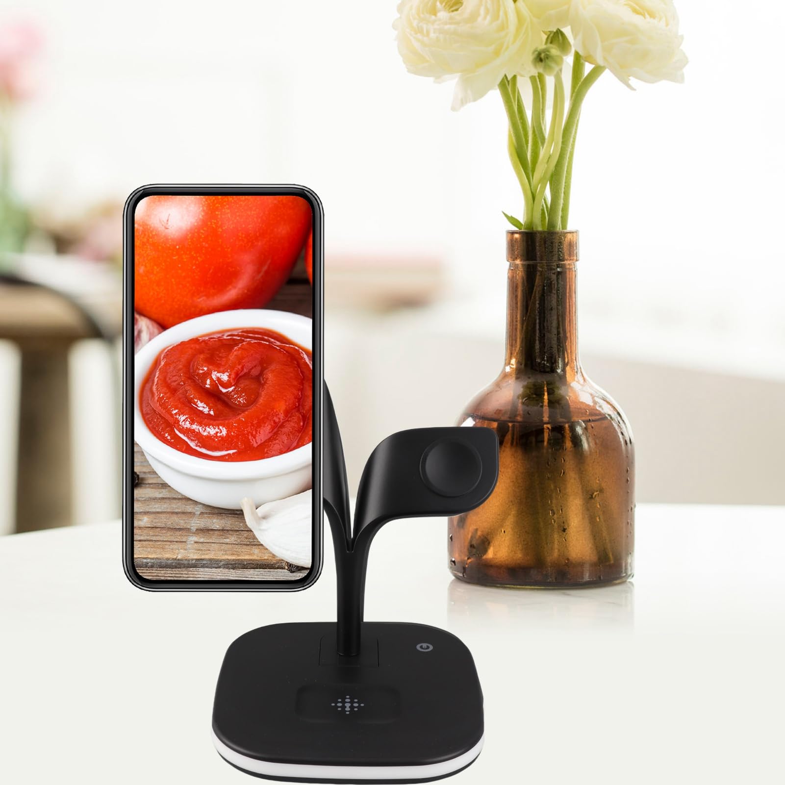 Generic Stazione di Ricarica Wireless 5 in 1 Supporto Dock di Ricarica Rapido Magnetico Portatile per IWatch e 12,5x12,5x17 Cm