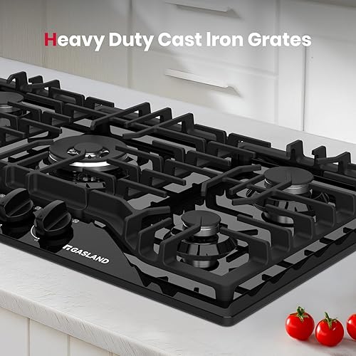 Miniatura 2 de GASLAND PRO GH2365EF - Placa de cocina de gas de 36 pulgadas, 5 quemadores, estufas convertibles de NG/LPG integradas, enchufable para encimera de