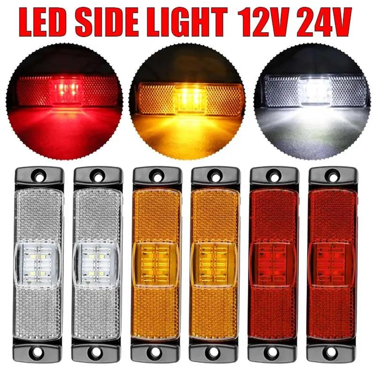 Freccia Auto LED Luci Posizione Laterali Indicatore Ingombro Luce Segnalazione Per Camion Rimorchio Furgone Pick-up Barca Indicatore Laterale(10pcs Red)