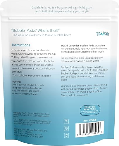 Miniatura 9 de TruKid Bubble Podz - Baño de burbujas para bebés y niños, bomba de baño refrescante suave para pieles sensibles, pH balance 7 para sensibilidad