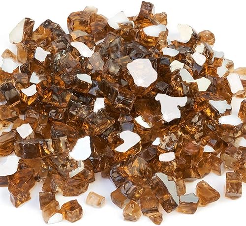 Miniatura 91 de GASPRO Vidrio transparente de 10 libras para mesa de hoguera, rocas de vidrio reflectante para chimenea de gas, precioso, 1/2 pulgada Reflectante