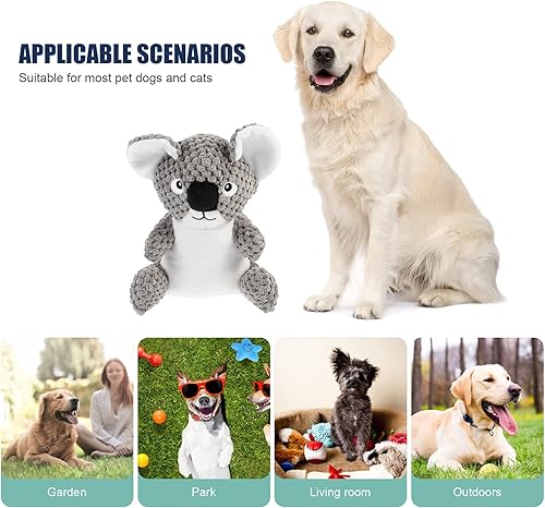 Miniatura 5 de balacoo Juguete de peluche interactivo para masticar con chirriador, seguro y lavable, juguete de peluche para la salud de cachorros y perros, lindo