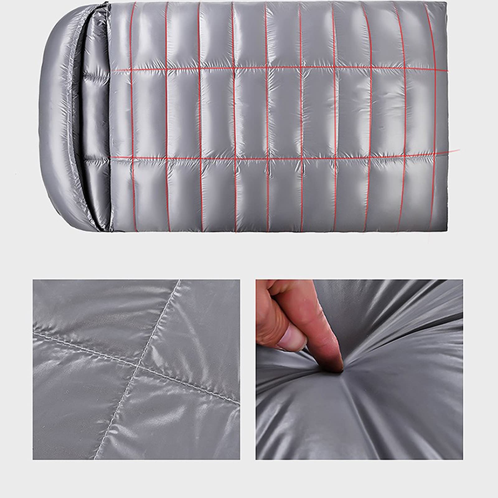 Double Four Seasons Outdoor Camping Schlafsack Ultraleichte Aufbewahrung Falten Damen Und Herren Geeignet Zum Wandern Weich Und Warm,Blau Sport & Freizeit