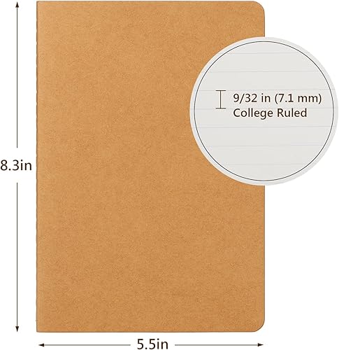 Miniatura 9 de EUSOAR Cuadernos de temas, A5, 24 paquetes de 5.5 x 8.2 pulgadas, cuadernos forrados con tapa suave, cuaderno de dibujo, cuaderno de bocetos,