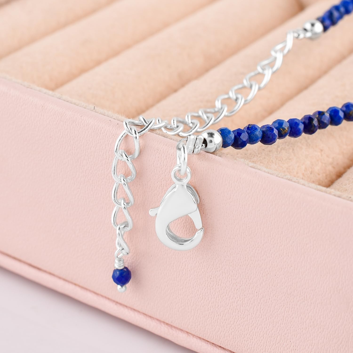 YANARA Natural Choker Necklace For Women Beads Dainty Jewelry for her, Birthstone, Energy Crystals, Silver Plated Chain 18 inch Gifts For Her - Image 6