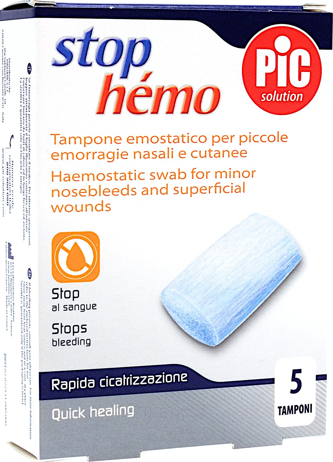 Estuche STOP HEMO 5 sobres individuales estériles de hisopos hemostáticos