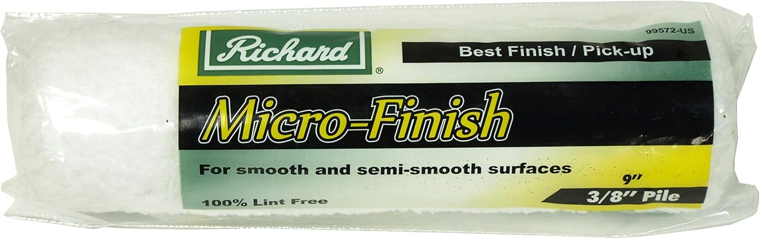 Richard 99572US MicroFinish Series Roller Cover, 9" with 3/8" Pile