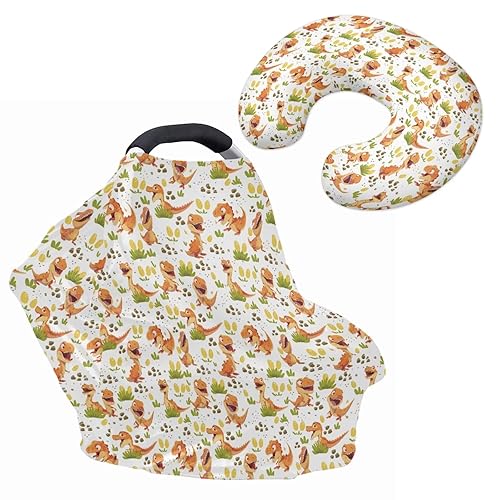 Miniatura 24 de Funda de almohada para asiento de automóvil, funda de almohada para lactancia, para bebés y niños, diseño de cactus de vaca de las tierras altas,