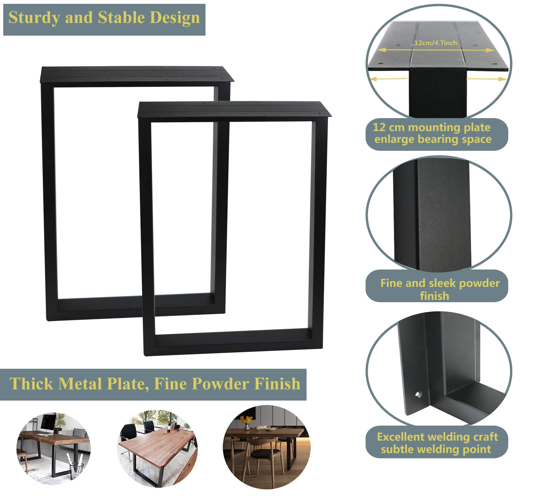 Lendpea Metal Table Legs Square Tube Table Legs,Heavy Duty Desk Legs
