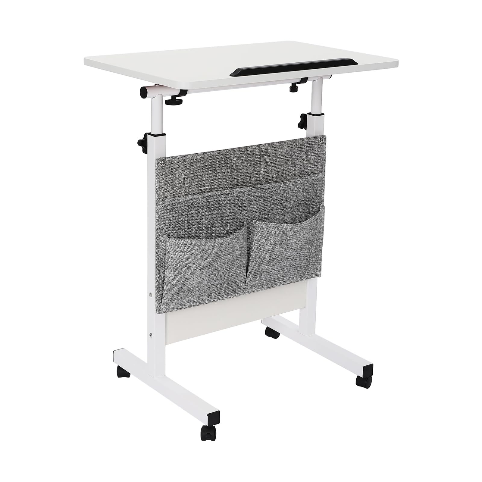 Adjustable Height Standing Desk with 4 Universal Wheels Portable Laptop Desk with Storage Bag Rolling Computer Stand with