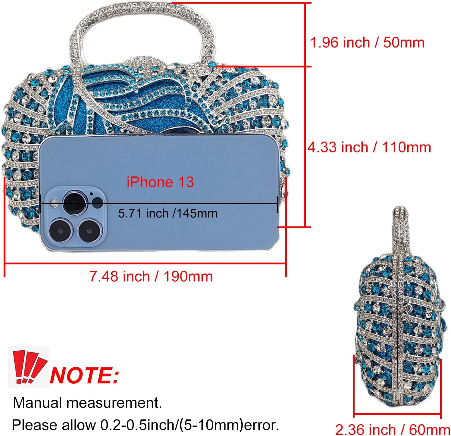 Elegant Crystal Clutch Women Formal Tote Rhinestone Evening Bag Wedding Party Handbag Banquet