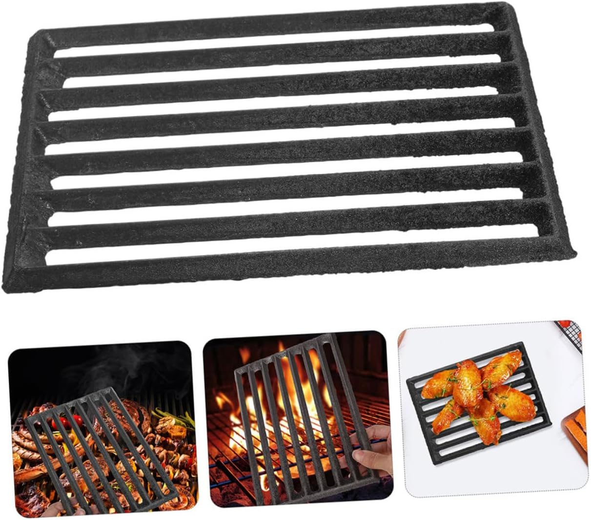 Metal Fireplace Grate Firewood Grate for Barbecue High Capacity BBQ Grilling Mat for Outdoor Fire Pit