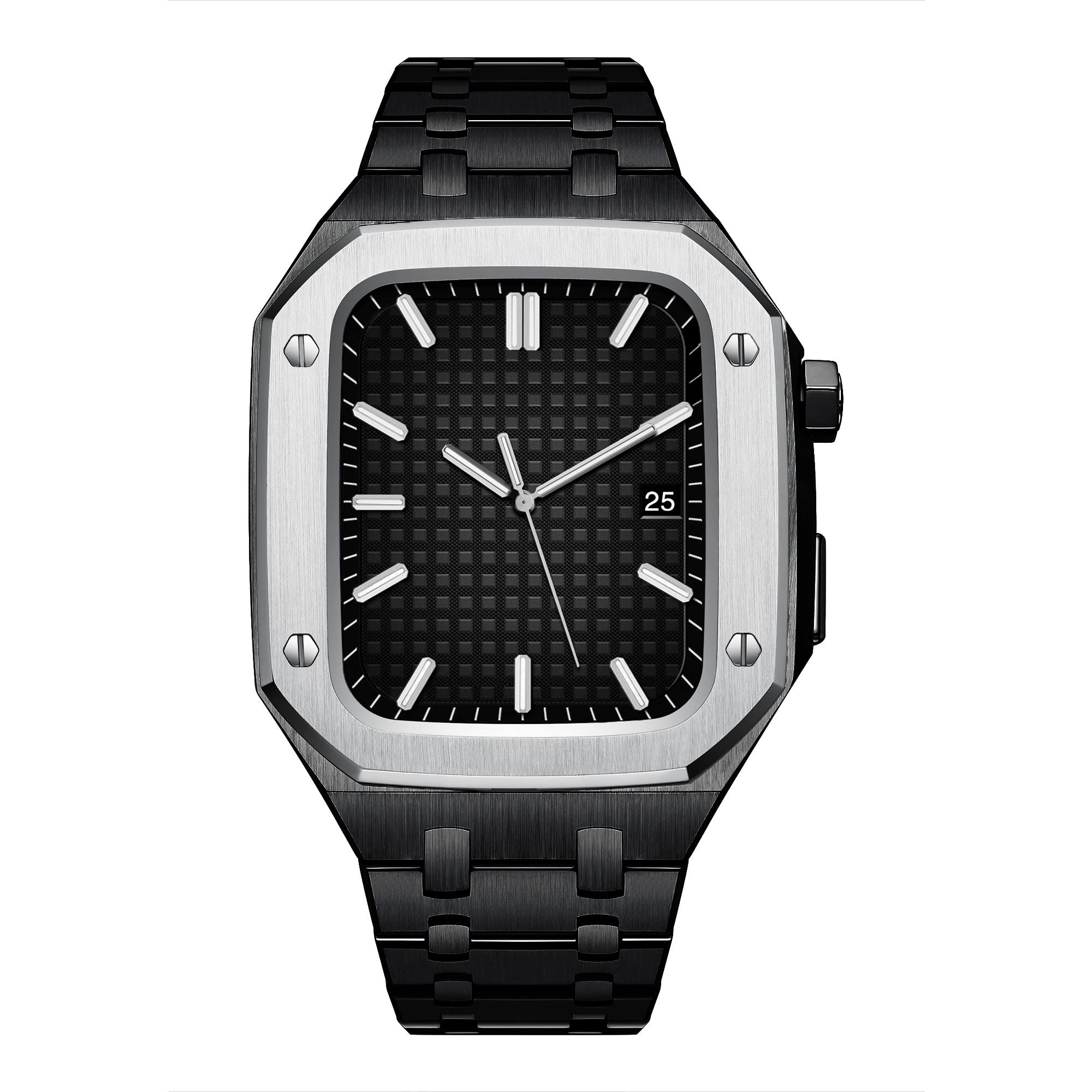MSF TRADERS Latest Stainless Steel Luxury Watch Accessories for Apple Watch 7/6/5/4/SE Metal Strap C