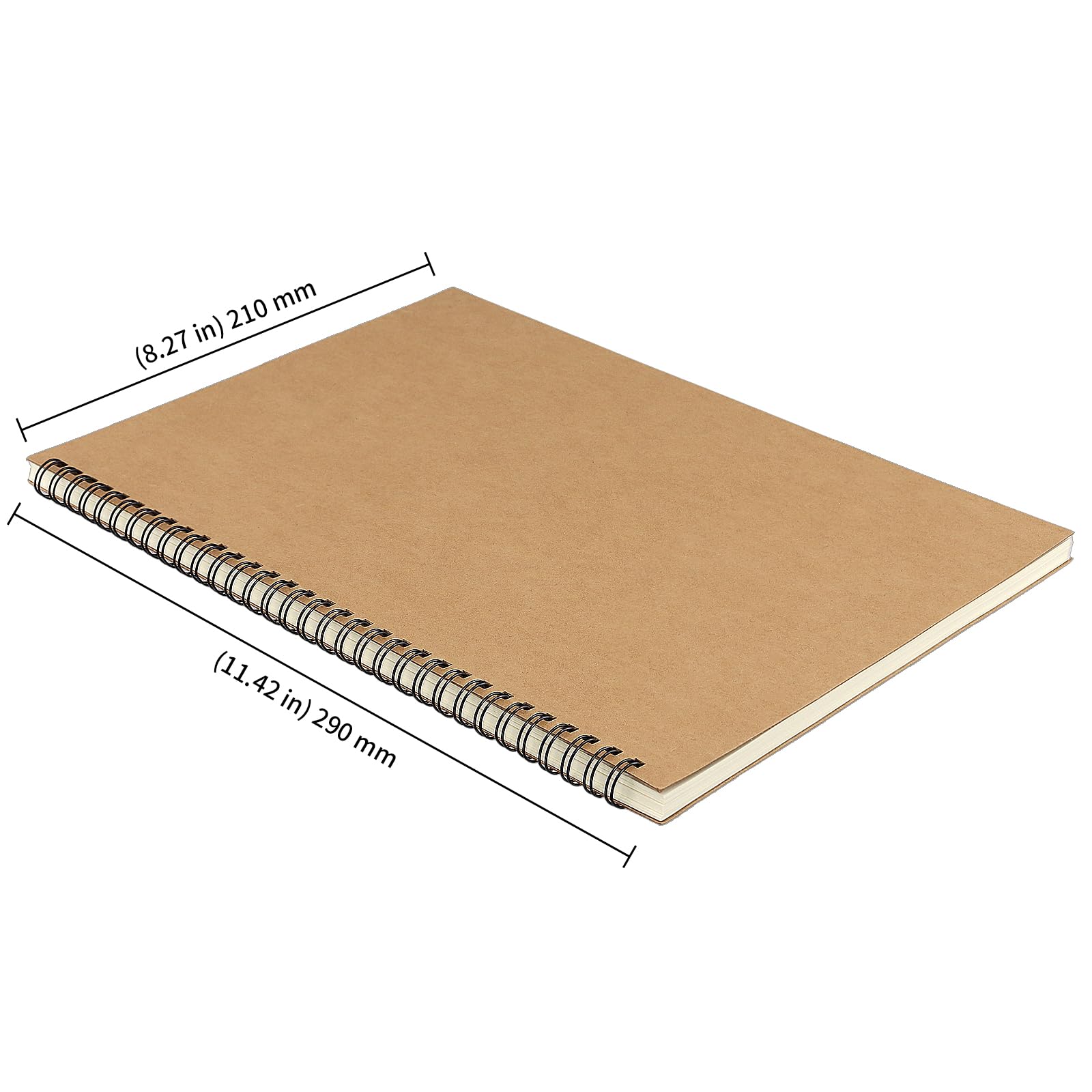 KEILEOHO 6 Quaderni A4 Puntinati, Blocco Note a Spirale con Copertina in Carta Kraft, 100 Fogli 200 Pagine, Carta 100 g/m², per Schizzi, Disegno e Appunti