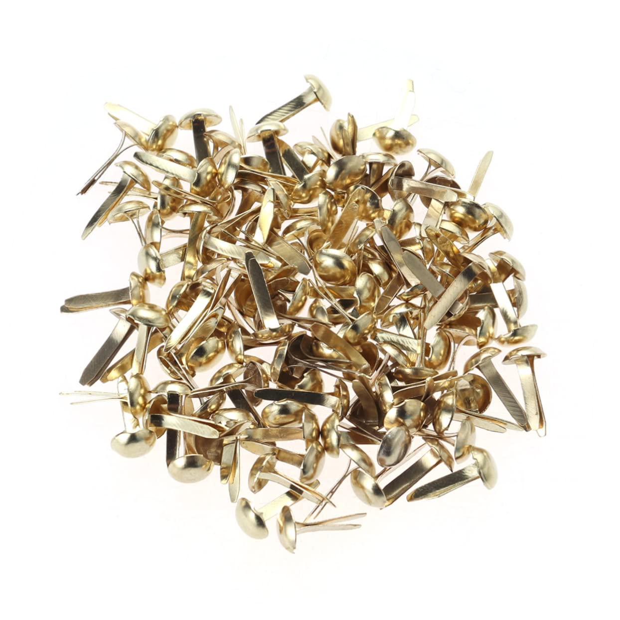 TEHAUX 100 Pcs Mini Round Brads Pastel Brads for Crafts Decoration Pins for Paper Crafts Metal Scrapbooking Brads 5.5x11mm Easy Installati