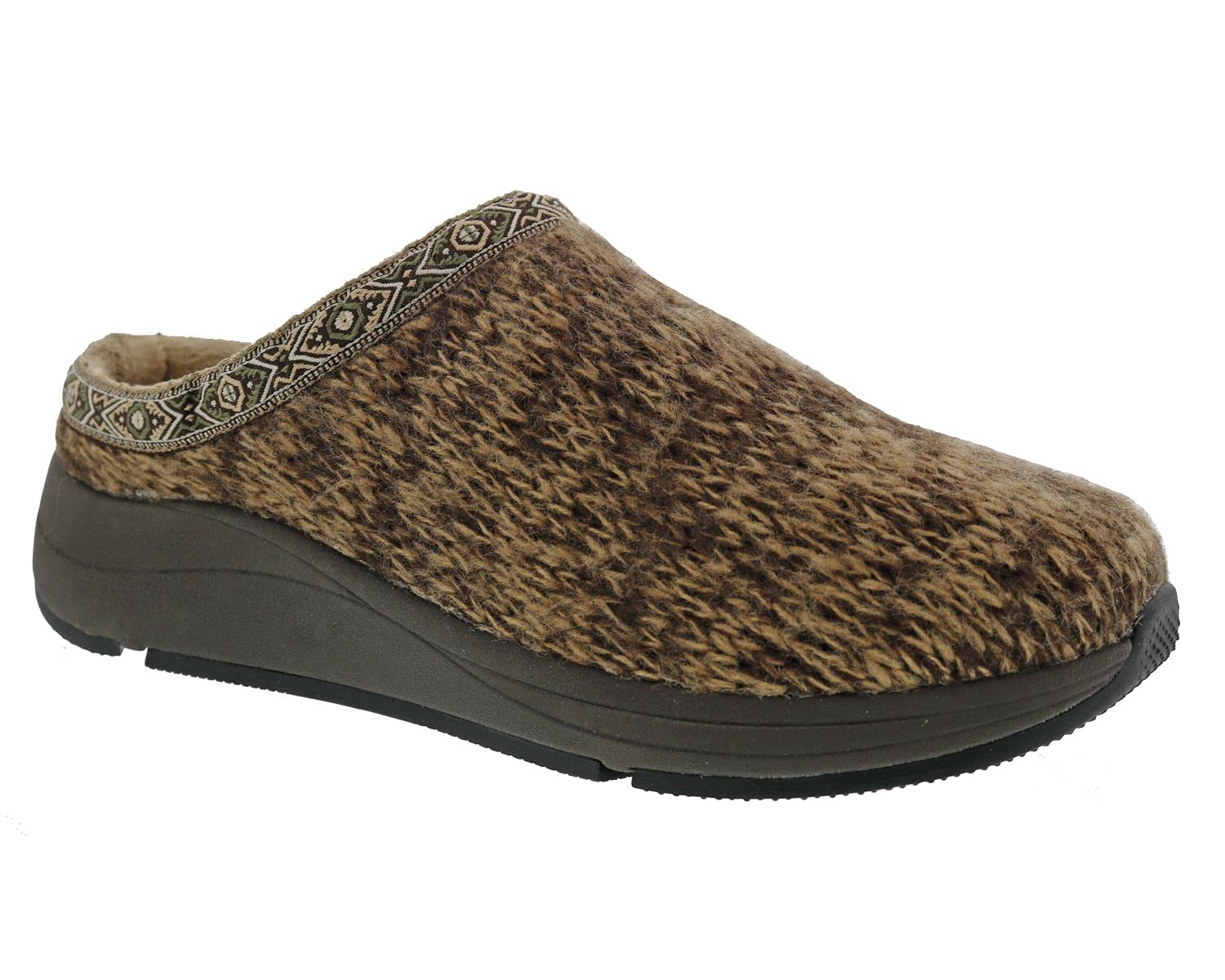 Drew Mens Relax Non-Slip Fabric Sweater Knit Slippers with Support
