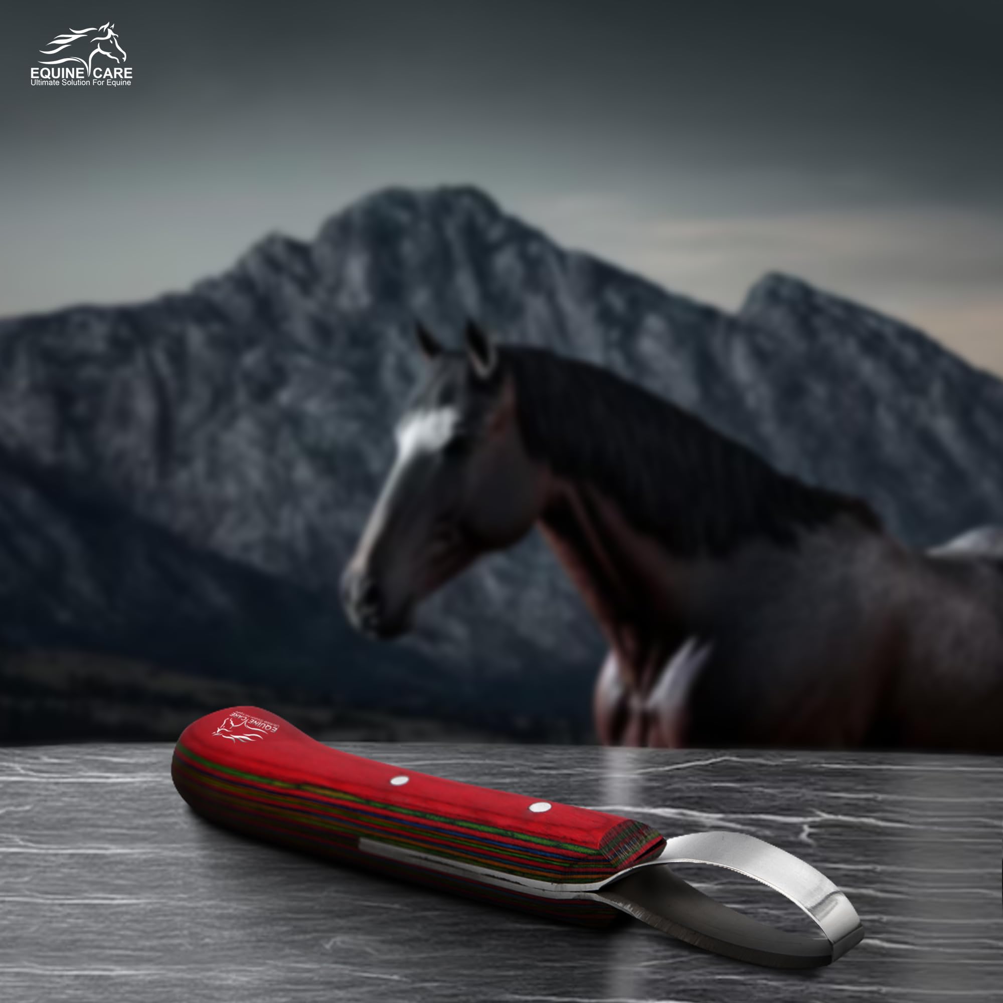 Equine Care J2 Couteau à sabot de précision en acier inoxydable avec poignée ergonomique pour couper les sabots de cheval