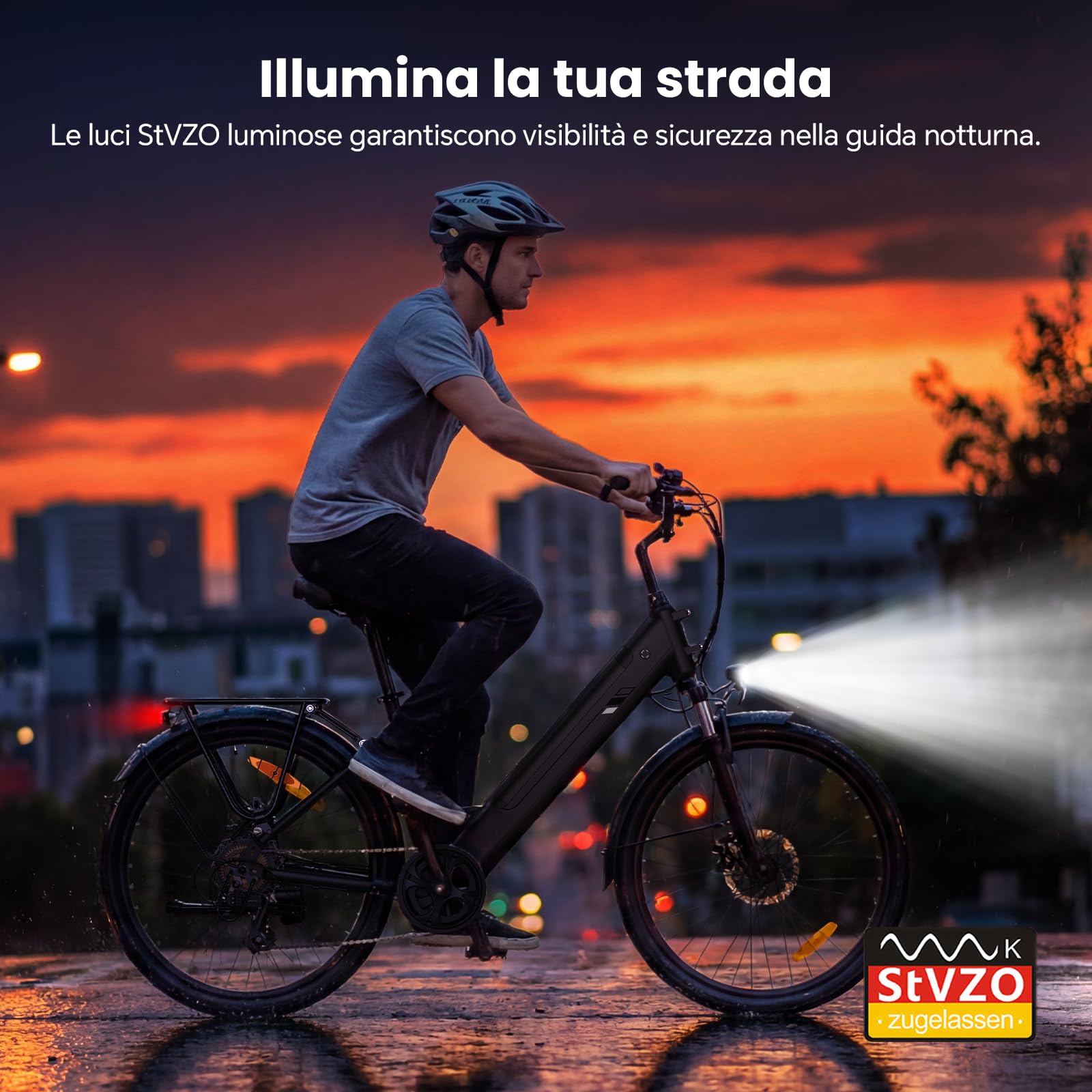 Touroll Bicicletta Elettrica J1/J2 Pro 26"/27,5" Autonomia 100km Freno Idraulico Batteria 36V 15.6Ah Motore 250W bici elettrica