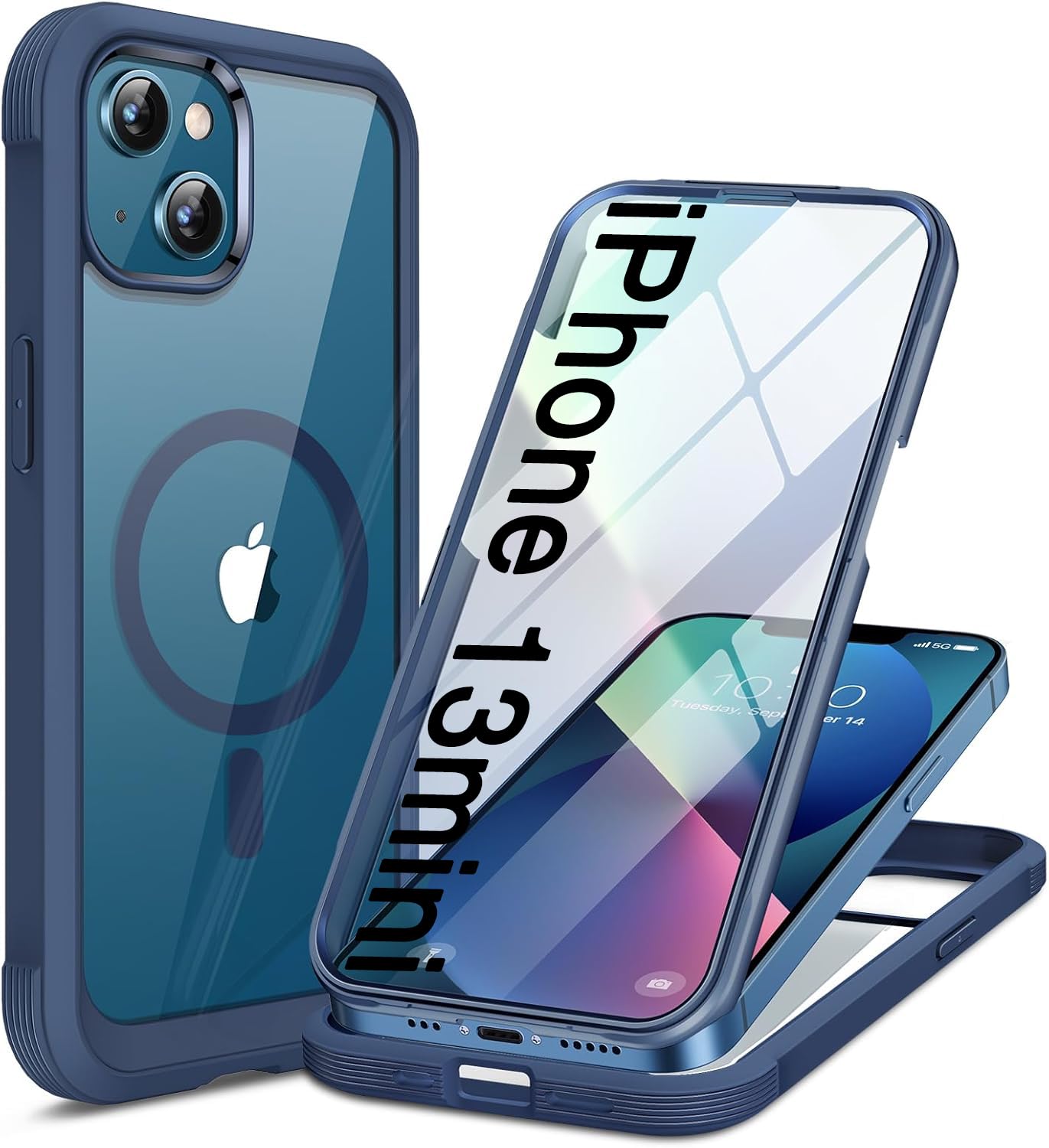 Photo 1 of Miracase for iPhone 13 mini Case 5.4",Built-in Screen Protector,Dark Blue
