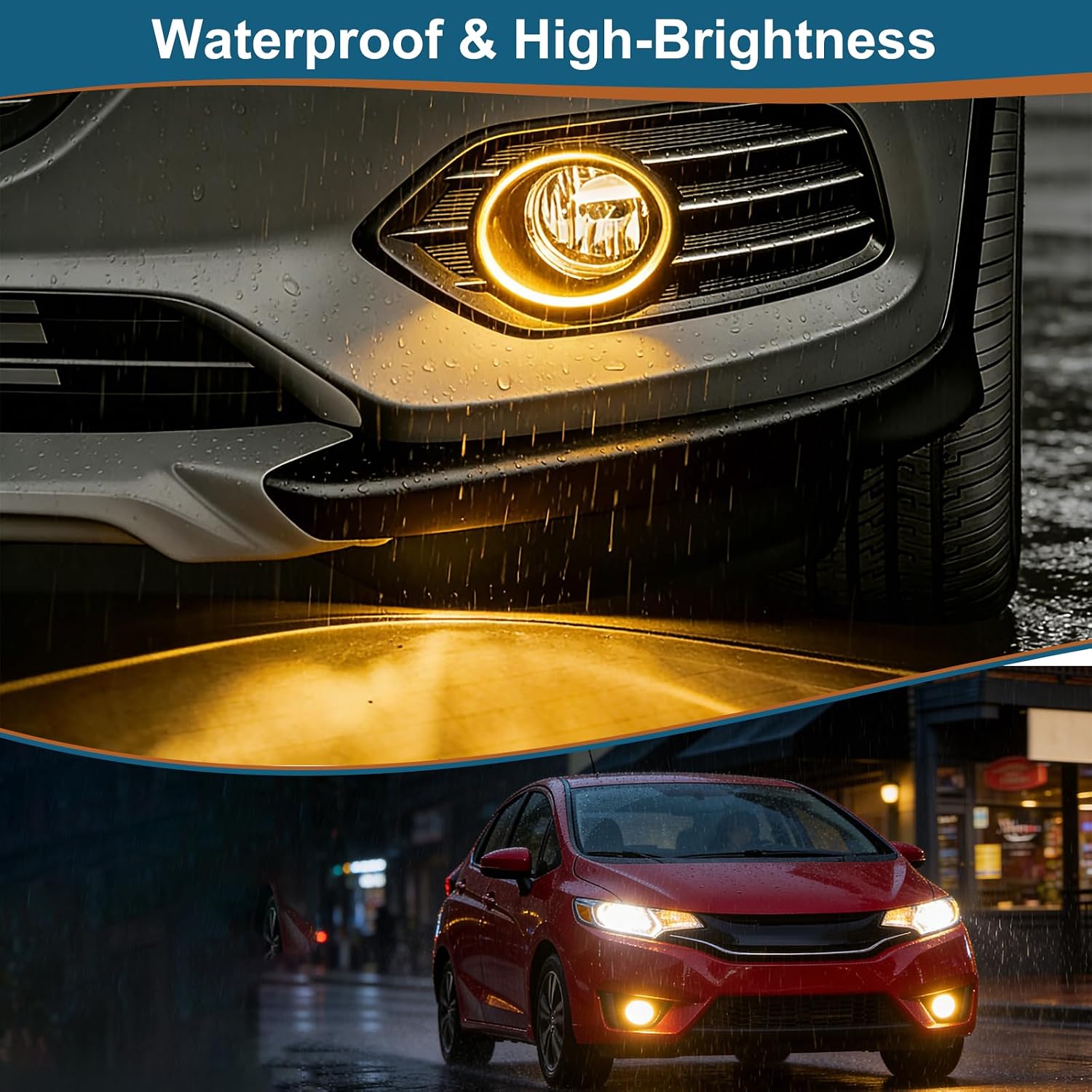 Fog Lights with Bulbs Fit for Honder CRV 2012-2015 Fit 2015-2017 for Ford Explorer 2011-2015 for Fusion 2013-2016 for Focus 2008-2014, for Nissan Subaru Lincoln Replace#4F9Z-15200-AA (2PCS)