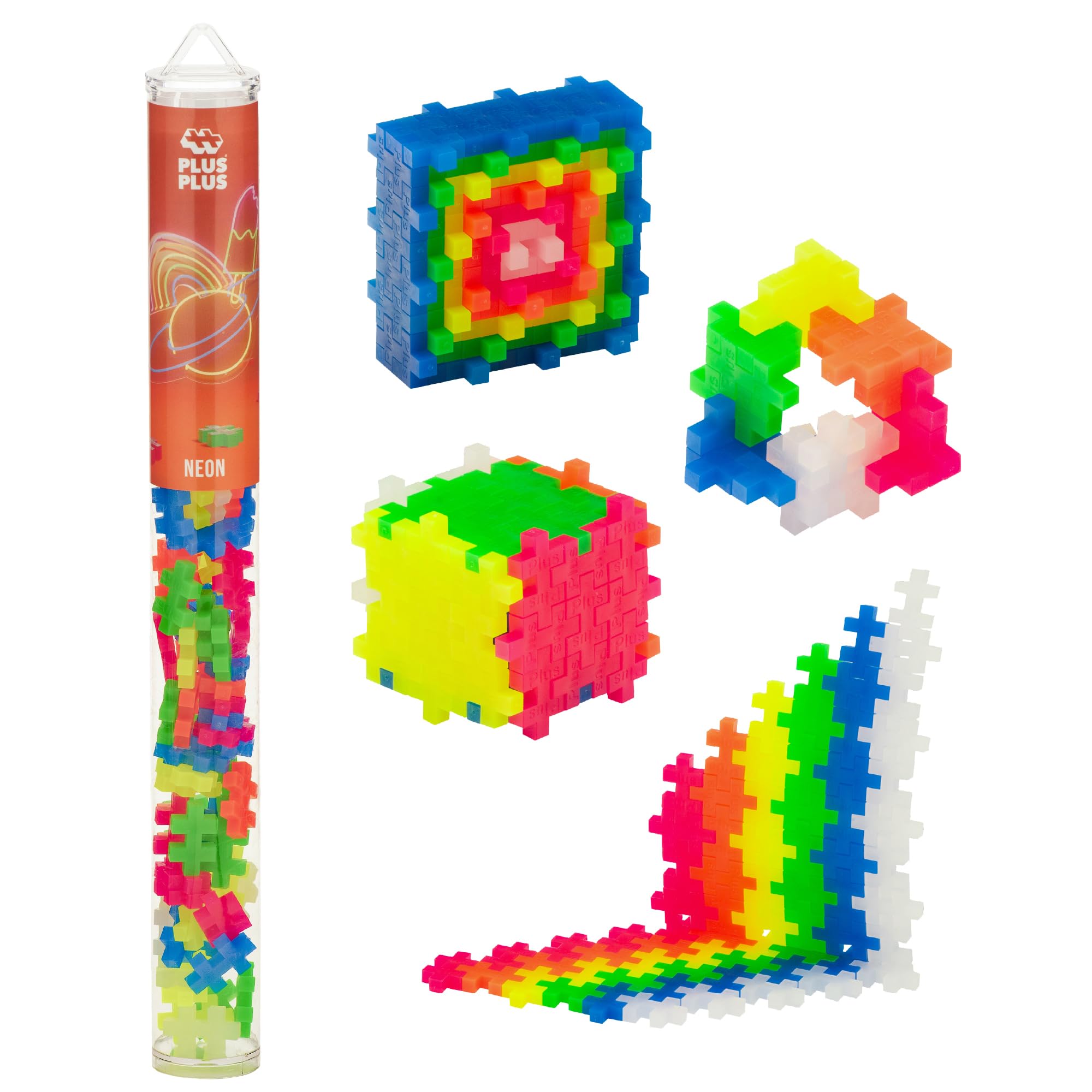 Amazon.com: PLUS PLUS Neon Mix Tube - Mini Interlocking Building